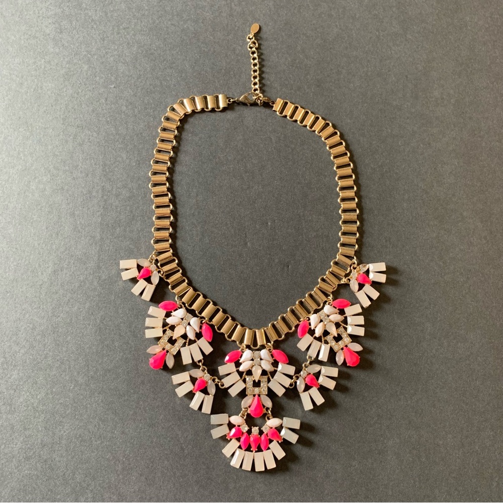 Aldo Statement Necklace Pink White